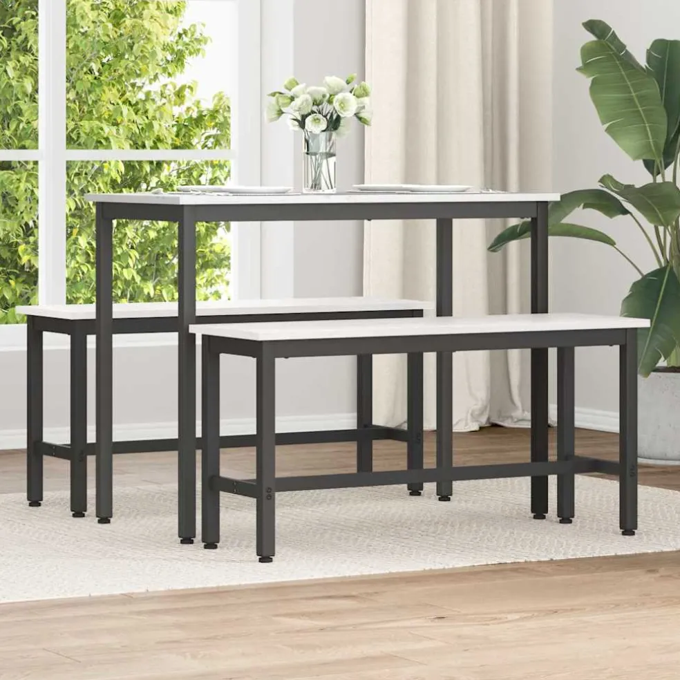 vidaXL Eetbank Wit 100 x 32,5 x 49 cm Massief grenenhout