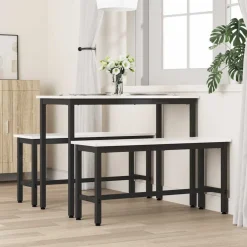 vidaXL Eetbank Wit 100 x 32,5 x 49 cm Massief grenenhout