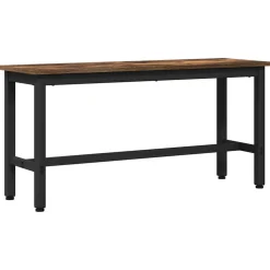 vidaXL Eetbank 100 x 32,5 x 48,5 cm Engineered hout en staal