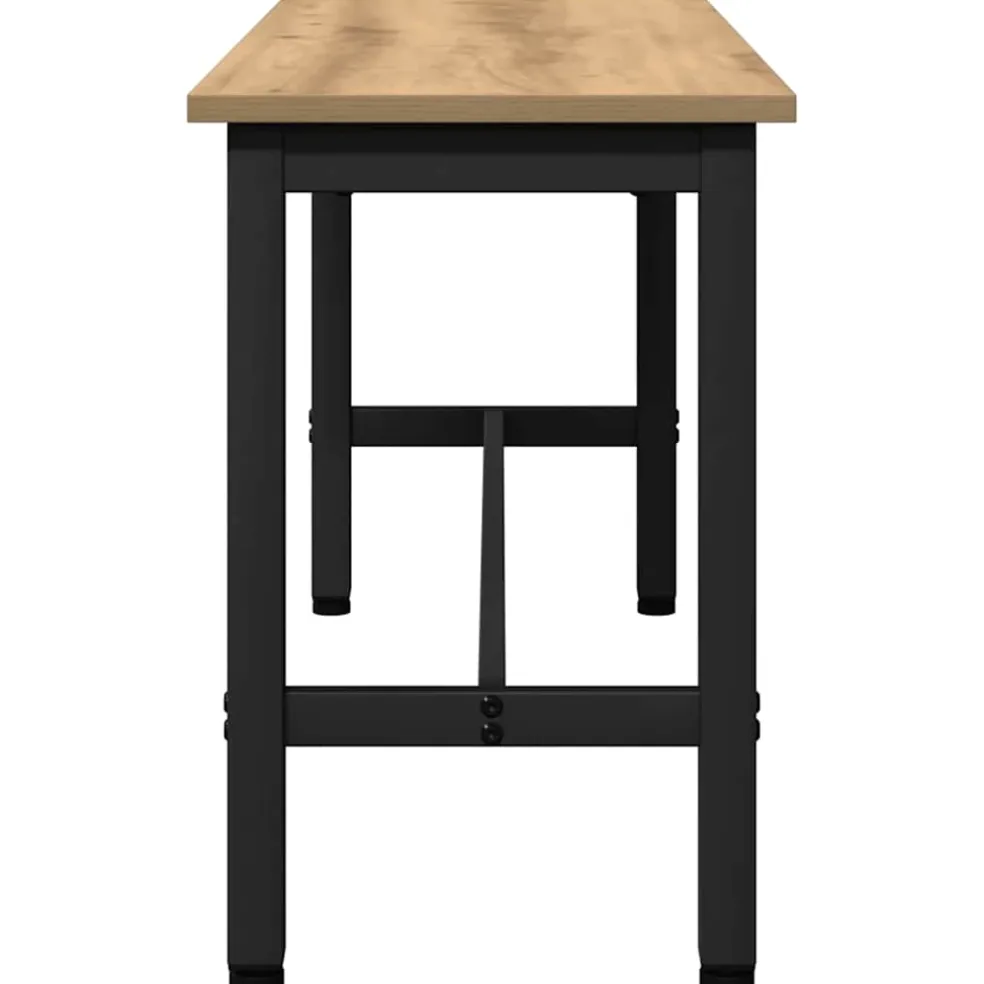 vidaXL Eetbank 100 x 32,5 x 48,5 cm Engineered hout en staal