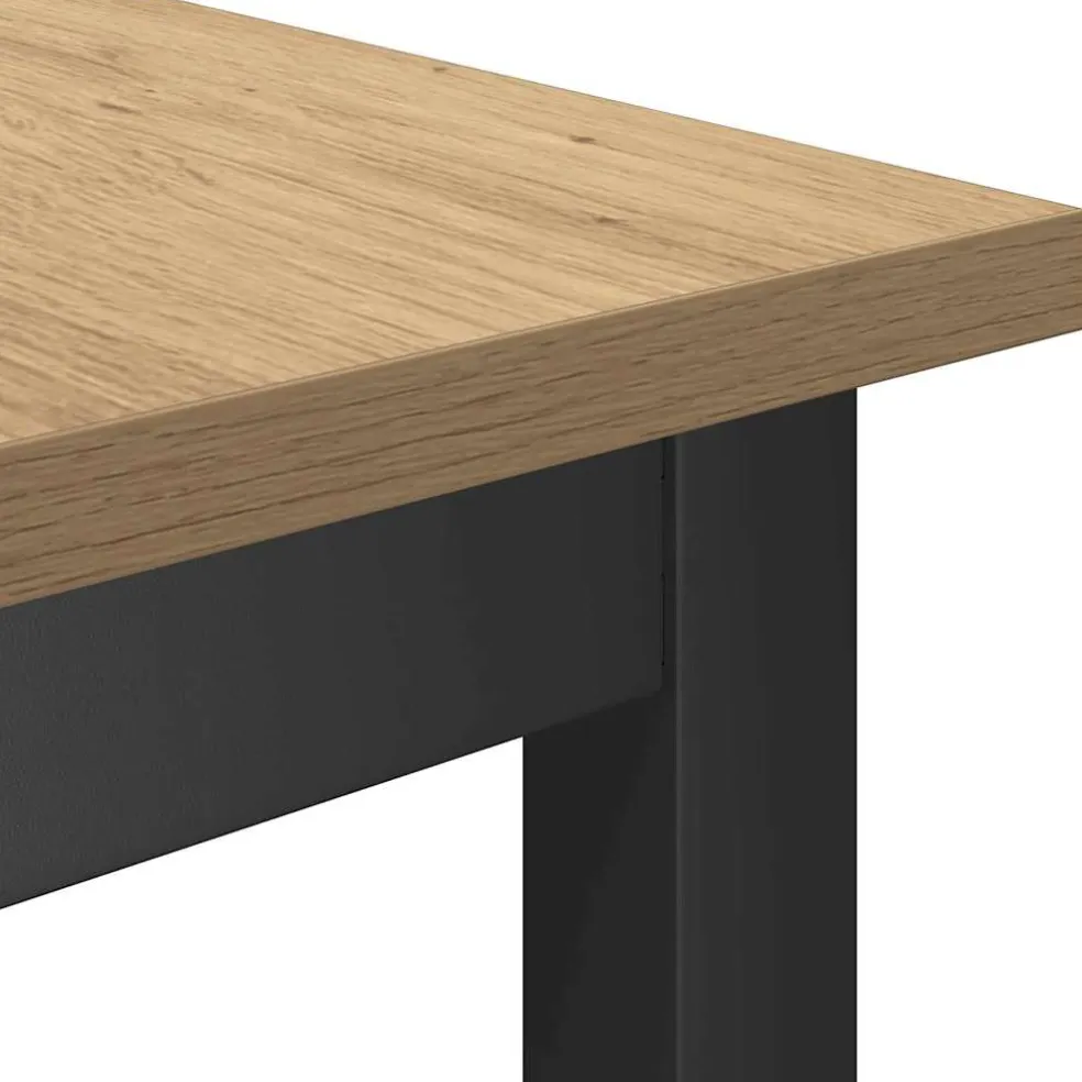 vidaXL Eetbank 100 x 32,5 x 48,5 cm Engineered hout en staal
