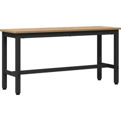 vidaXL Eetbank 100 x 32,5 x 48,5 cm Engineered hout en staal