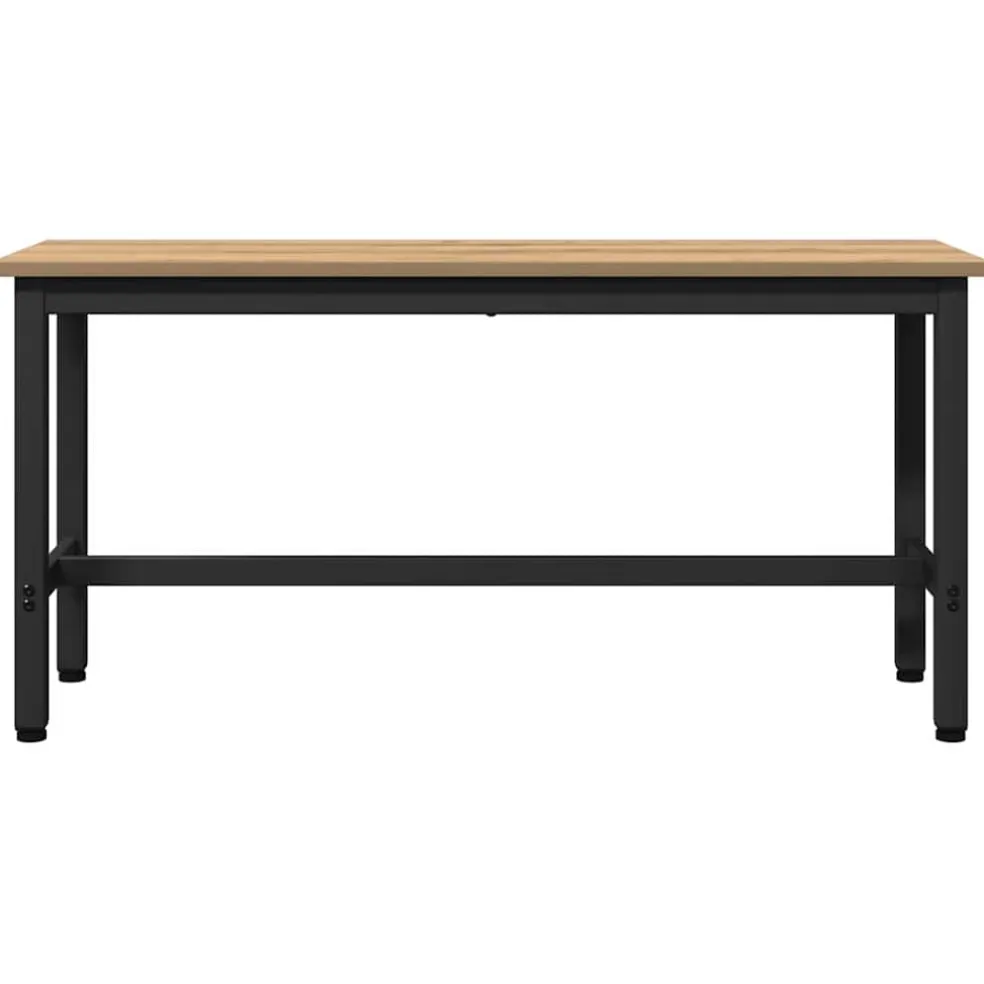 vidaXL Eetbank 100 x 32,5 x 48,5 cm Engineered hout en staal