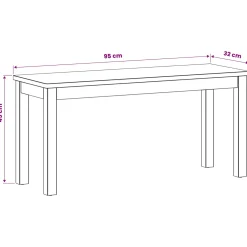 vidaXL Eetbank 95 x 32 x 45 cm Massief Eikenhout Naturel