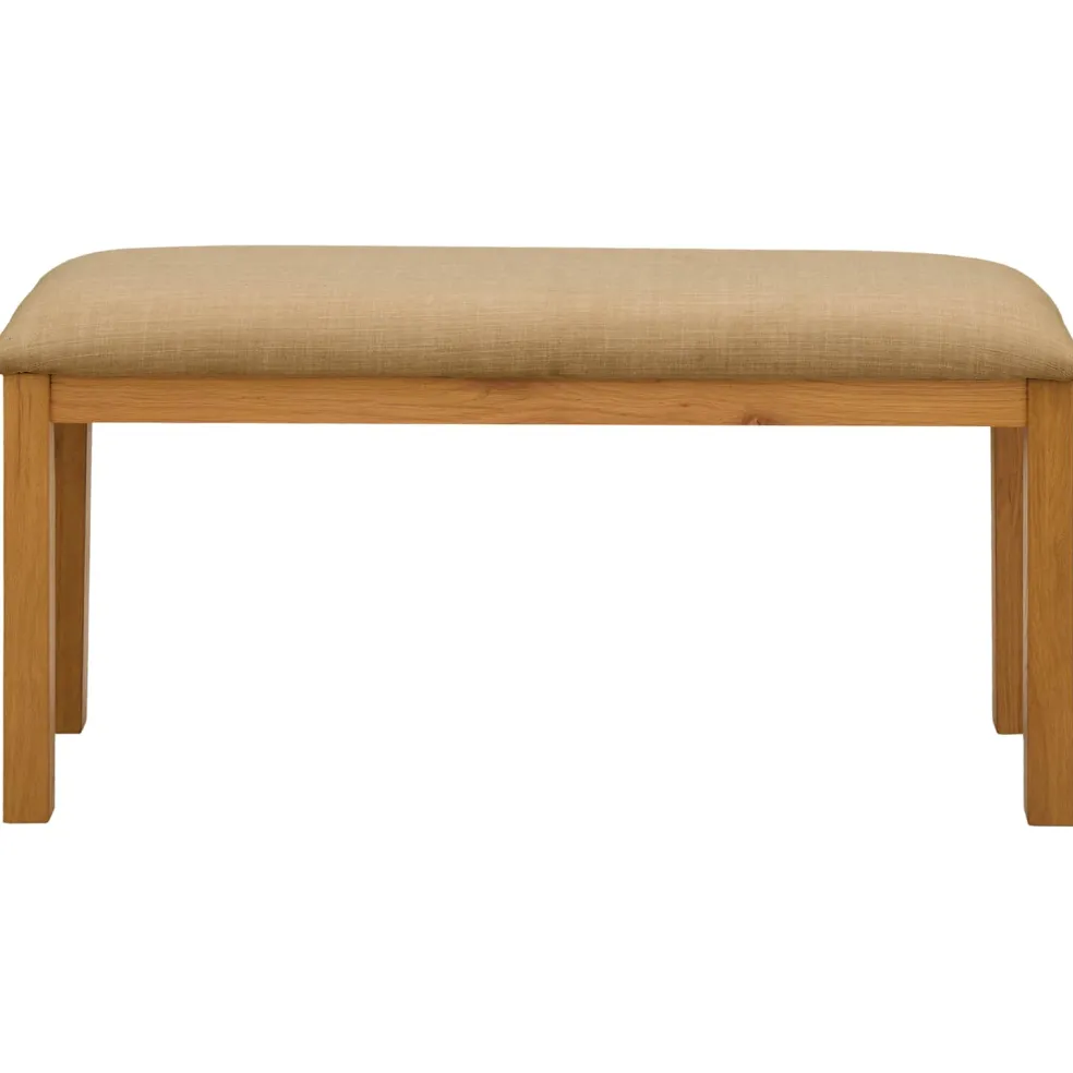 vidaXL Eetbank 95 x 32 x 45 cm Massief Eikenhout Beige