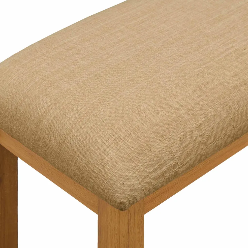 vidaXL Eetbank 95 x 32 x 45 cm Massief Eikenhout Beige