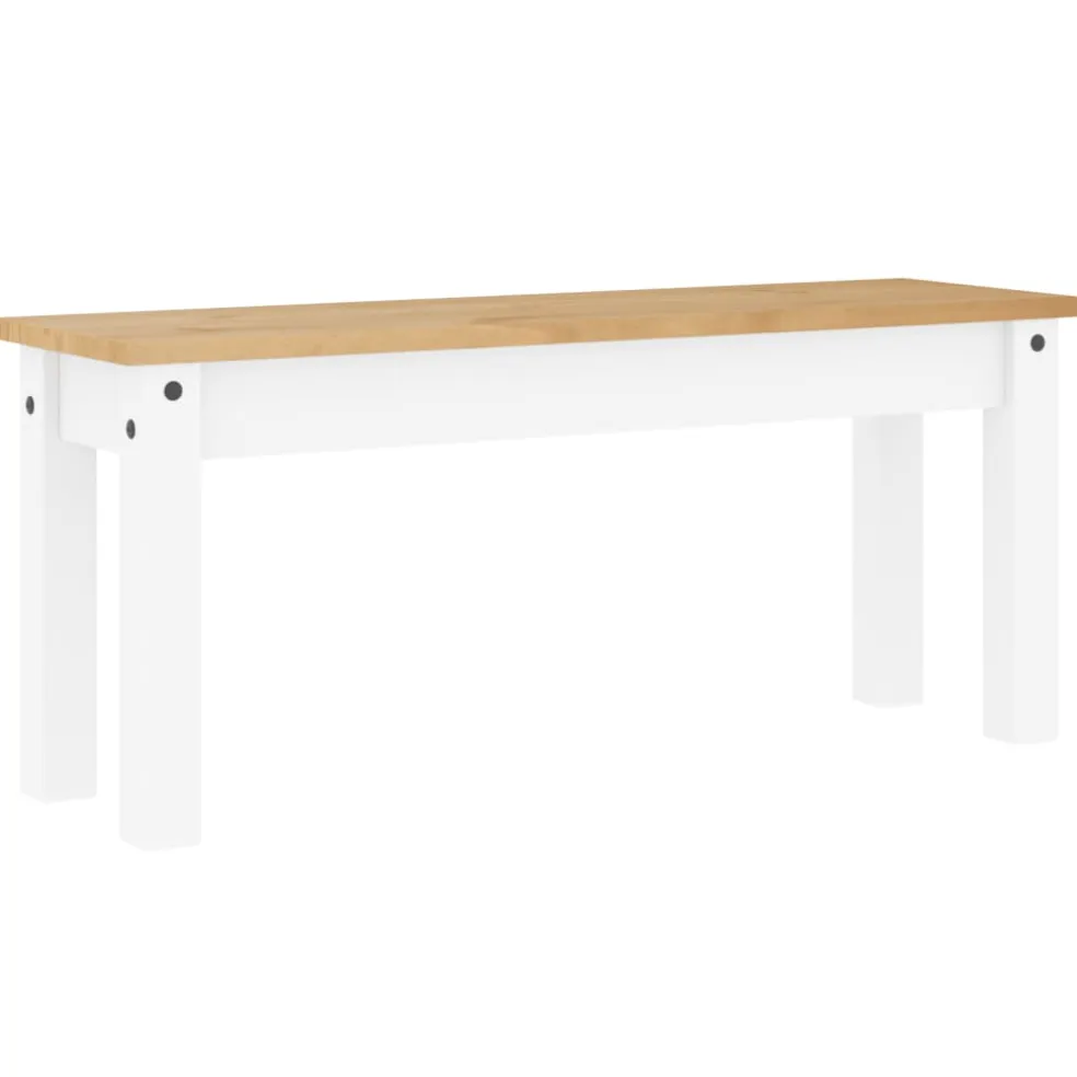 vidaXL Eetkamerbank Panama 105x30x45 cm massief grenenhout wit