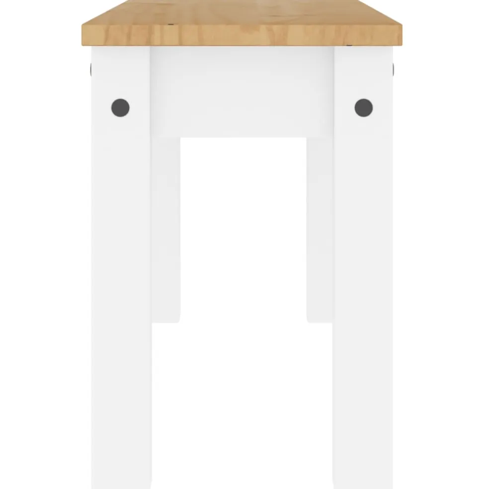 vidaXL Eetkamerbank Panama 105x30x45 cm massief grenenhout wit