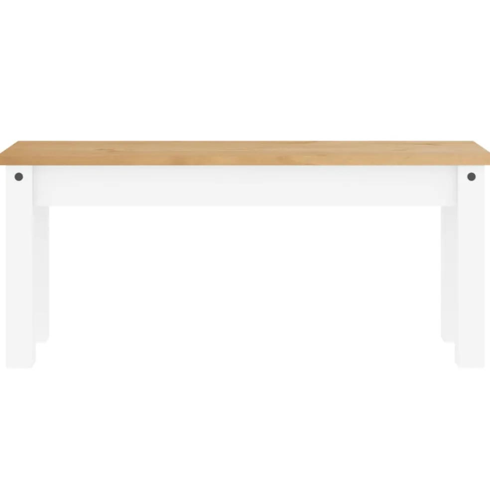 vidaXL Eetkamerbank Panama 105x30x45 cm massief grenenhout wit