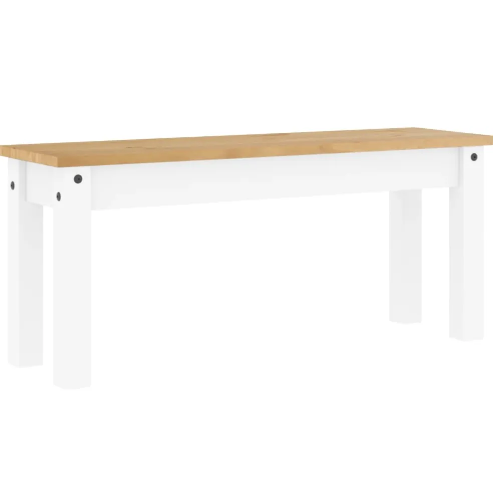 vidaXL Eetkamerbank Panama 105x30x45 cm massief grenenhout wit