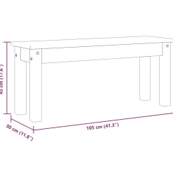 vidaXL Eetkamerbank Panama 105x30x45 cm massief grenenhout wit