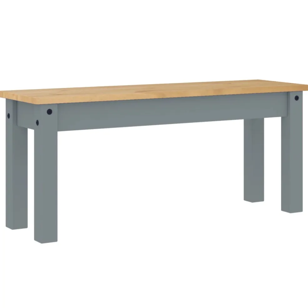 vidaXL Eetkamerbank Panama 105x30x45 cm massief grenenhout grijs