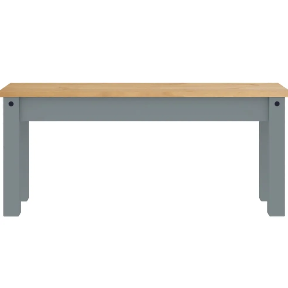 vidaXL Eetkamerbank Panama 105x30x45 cm massief grenenhout grijs