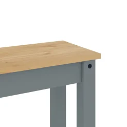 vidaXL Eetkamerbank Panama 105x30x45 cm massief grenenhout grijs