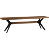 vidaXL Eetkamerbank 160x40x45 cm massief acaciahout en staal