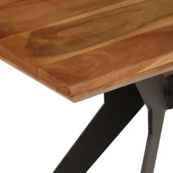 vidaXL Eetkamerbank 160x40x45 cm massief acaciahout en staal