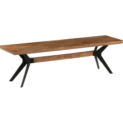 vidaXL Eetkamerbank 160x40x45 cm massief acaciahout en staal