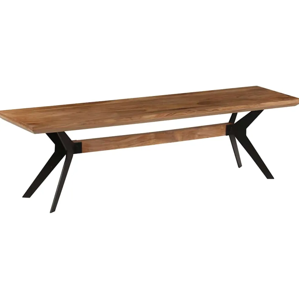 vidaXL Eetkamerbank 160x40x45 cm massief acaciahout en staal