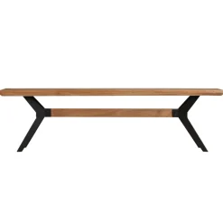 vidaXL Eetkamerbank 160x40x45 cm massief acaciahout en staal