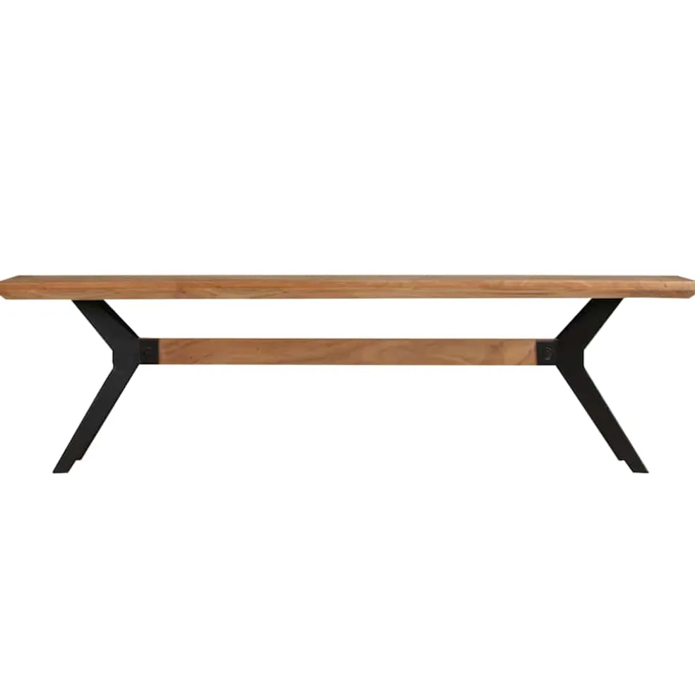 vidaXL Eetkamerbank 160x40x45 cm massief acaciahout en staal