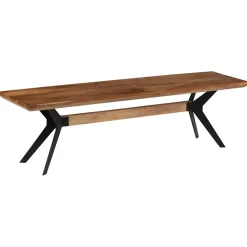 vidaXL Eetkamerbank 160x40x45 cm massief acaciahout en staal
