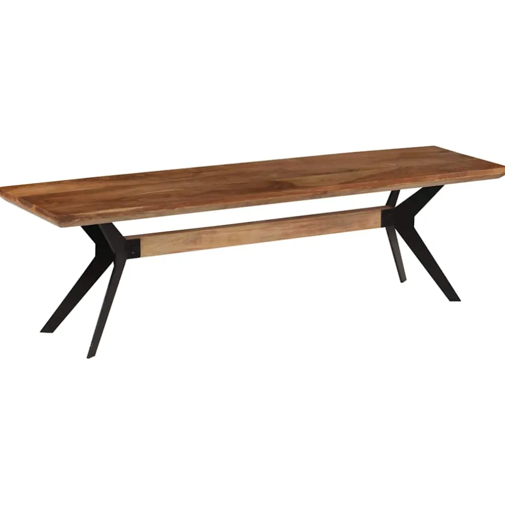 vidaXL Eetkamerbank 160x40x45 cm massief acaciahout en staal