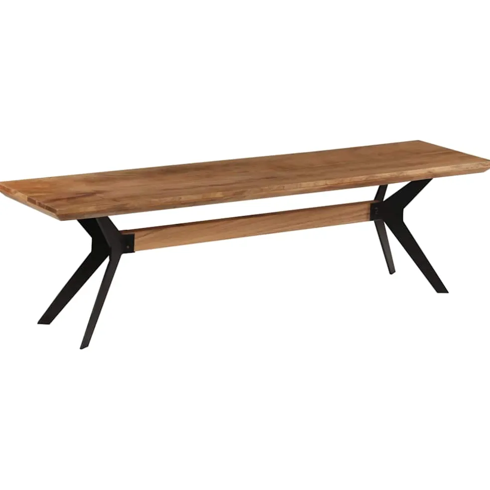 vidaXL Eetkamerbank 160x40x45 cm massief acaciahout en staal