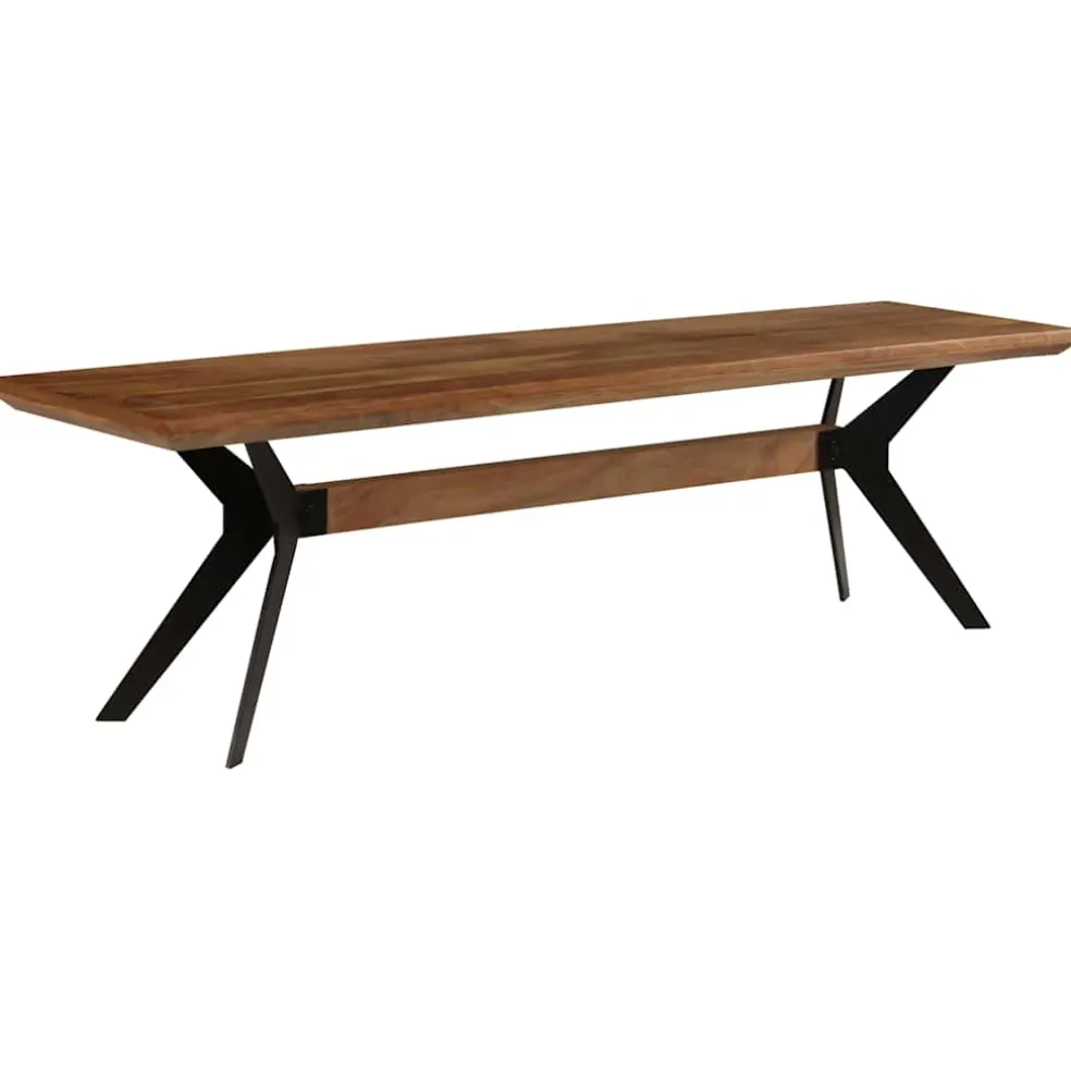 vidaXL Eetkamerbank 160x40x45 cm massief acaciahout en staal