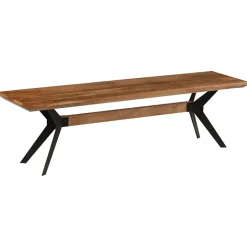 vidaXL Eetkamerbank 160x40x45 cm massief acaciahout en staal