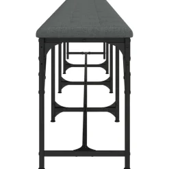 vidaXL Eetkamerbank 248x32x45 cm staal en stof donkergrijs