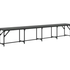 vidaXL Eetkamerbank 248x32x45 cm staal en stof donkergrijs