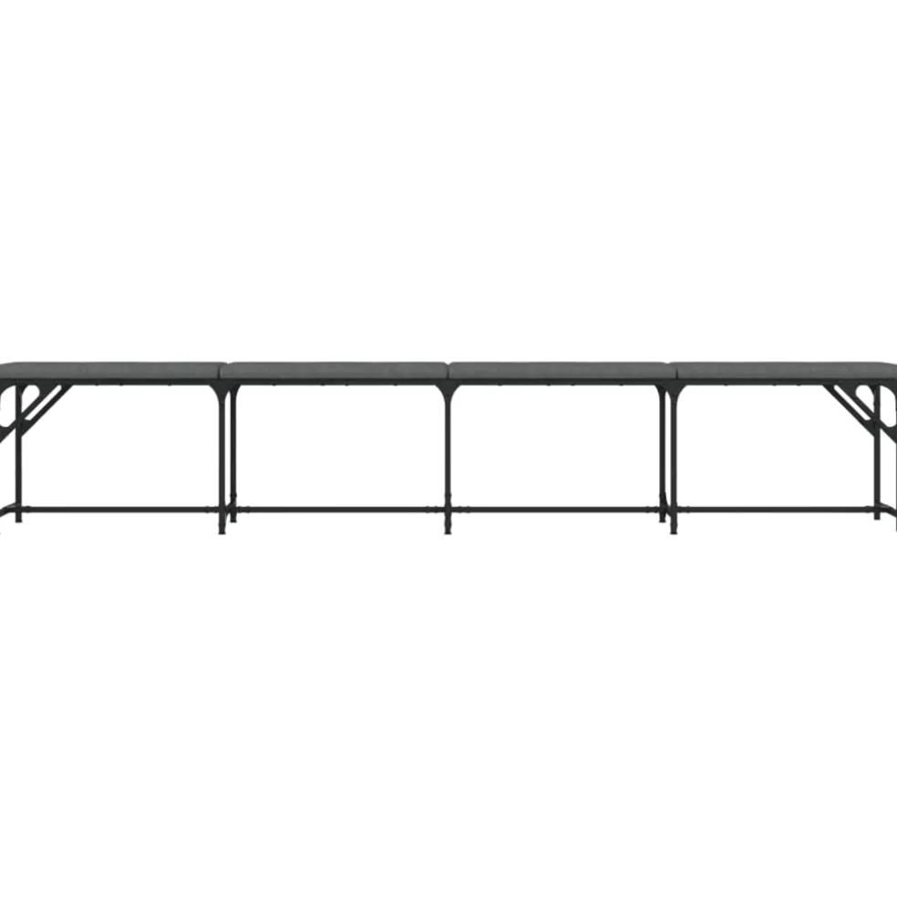 vidaXL Eetkamerbank 248x32x45 cm staal en stof donkergrijs