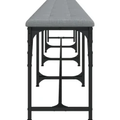 vidaXL Eetkamerbank 248x32x45 cm staal en stof lichtgrijs