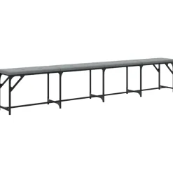 vidaXL Eetkamerbank 248x32x45 cm staal en stof lichtgrijs