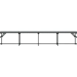 vidaXL Eetkamerbank 248x32x45 cm staal en kunstleer zwart
