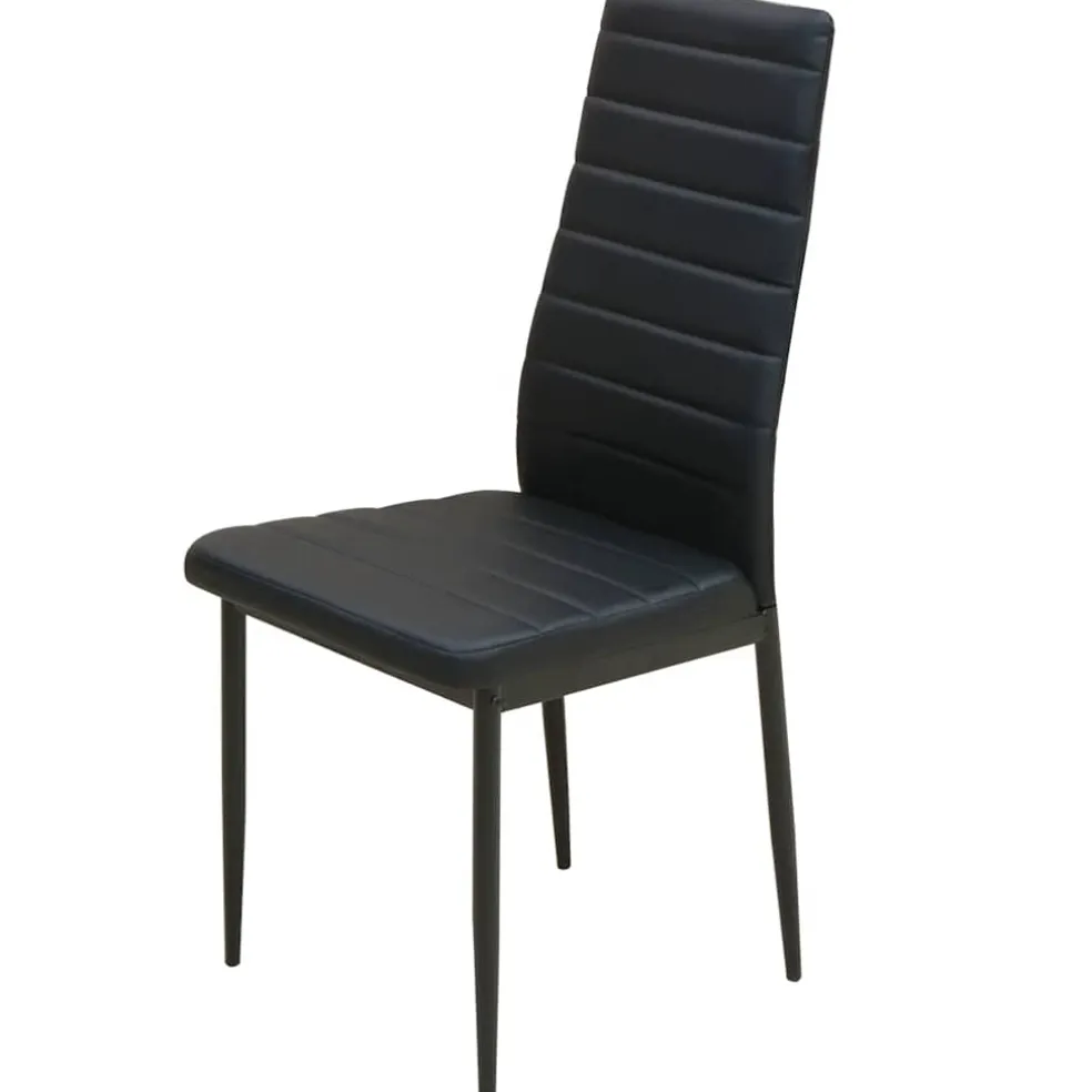 vidaXL Eetkamerset tafel en stoel zwart 5-delig