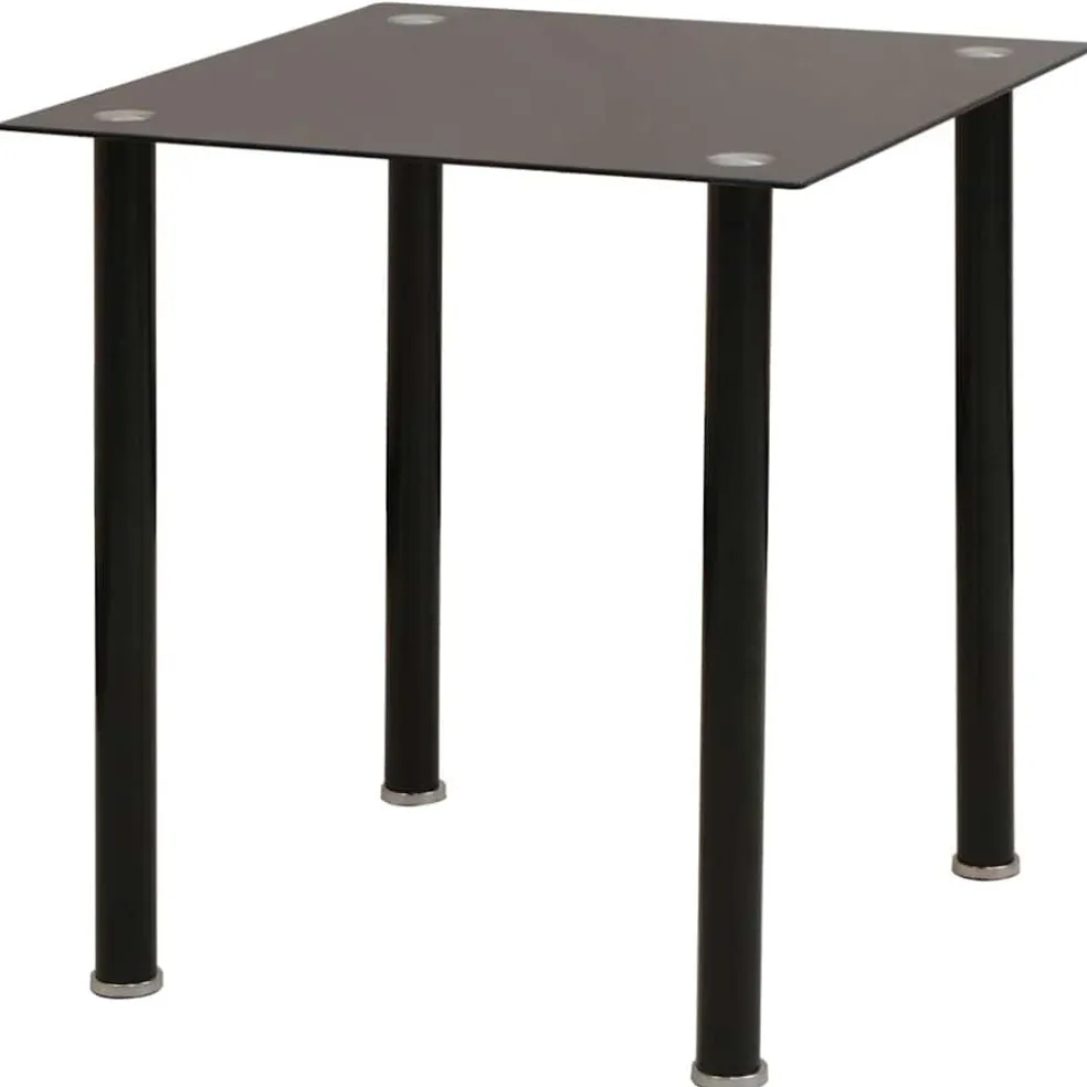 vidaXL Eetkamerset tafel en stoel zwart 5-delig