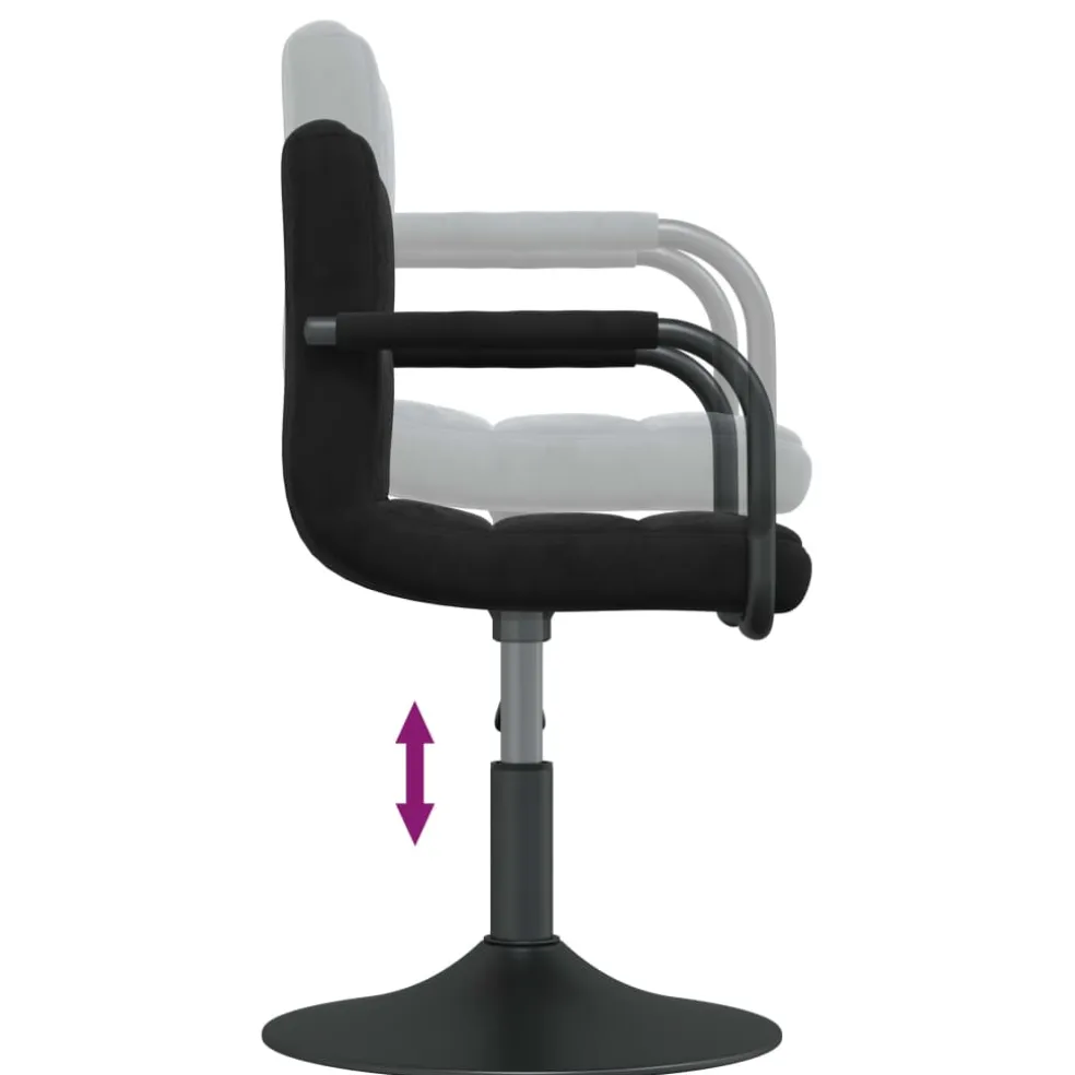 vidaXL Eetkamerstoelen draaibaar 2 st fluweel zwart