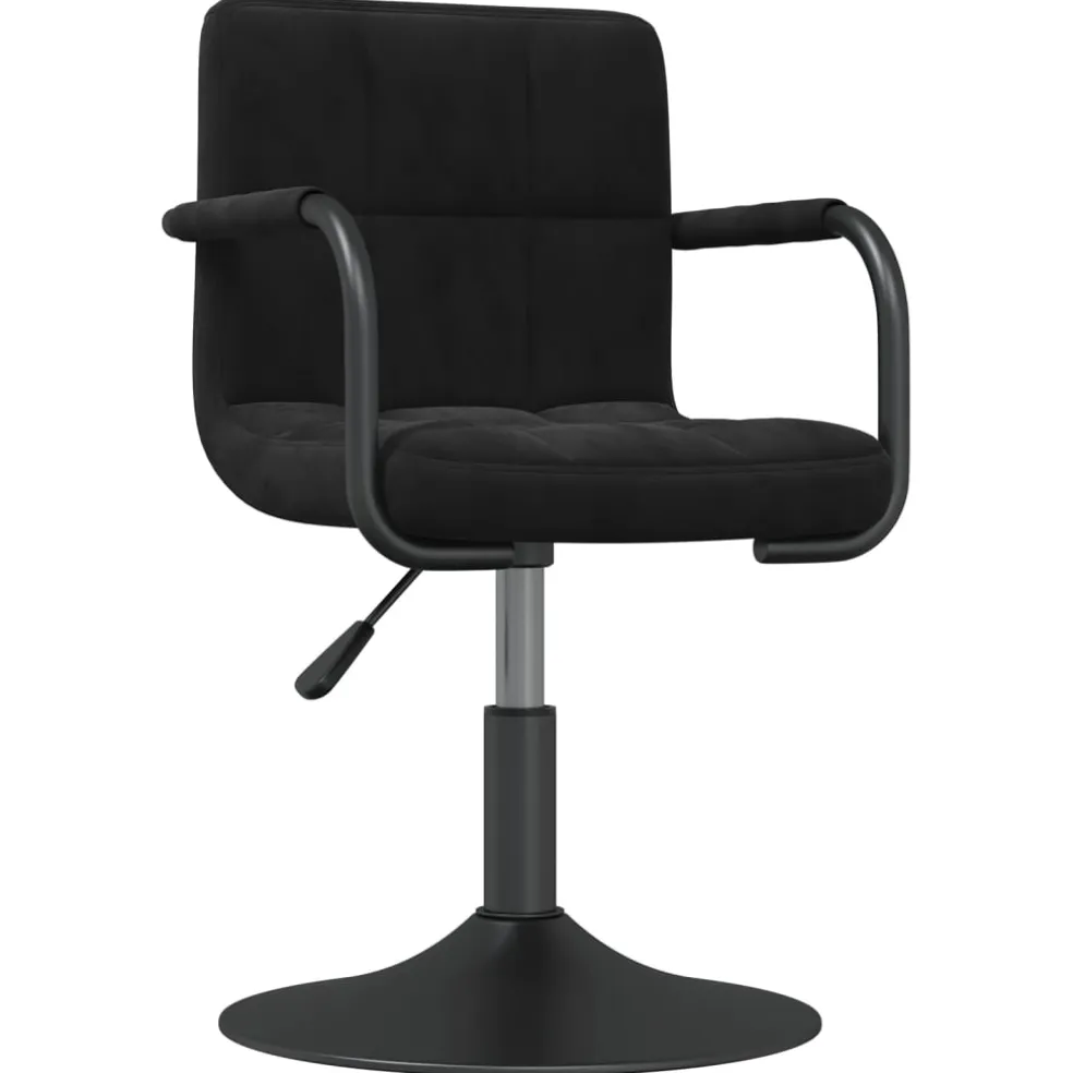 vidaXL Eetkamerstoelen draaibaar 2 st fluweel zwart
