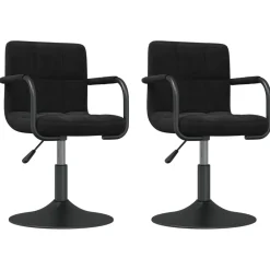 vidaXL Eetkamerstoelen draaibaar 2 st fluweel zwart