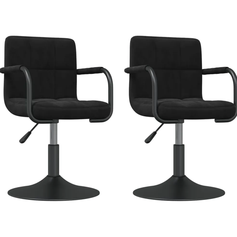 vidaXL Eetkamerstoelen draaibaar 2 st fluweel zwart
