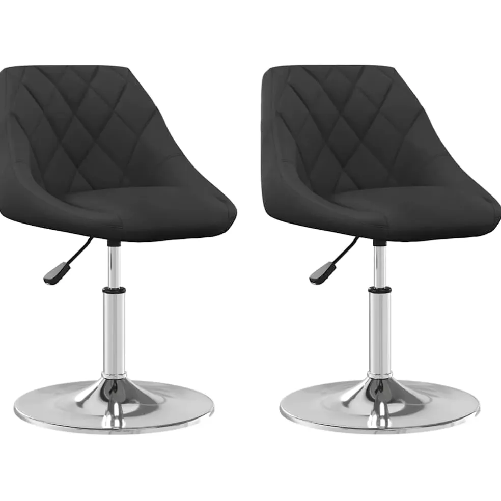 vidaXL Eetkamerstoelen draaibaar 2 st fluweel zwart