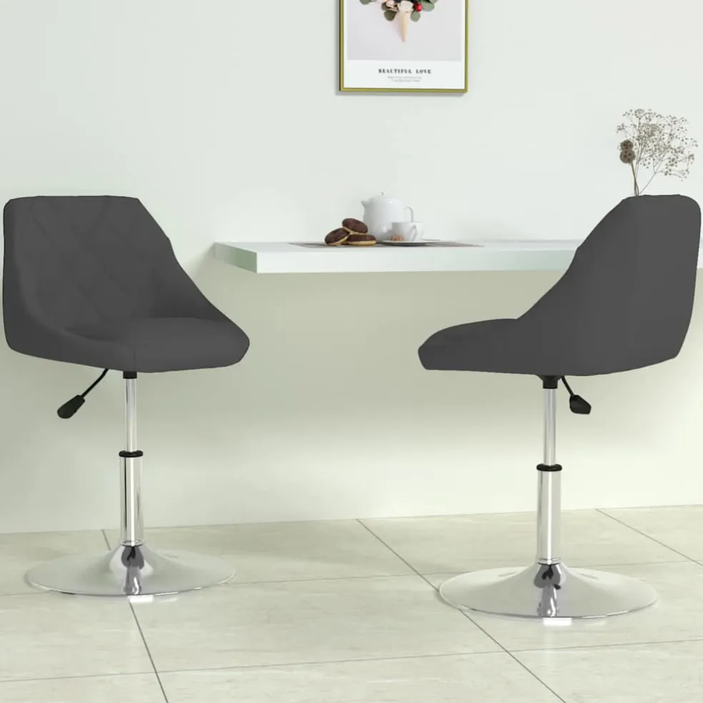 vidaXL Eetkamerstoelen draaibaar 2 st fluweel zwart