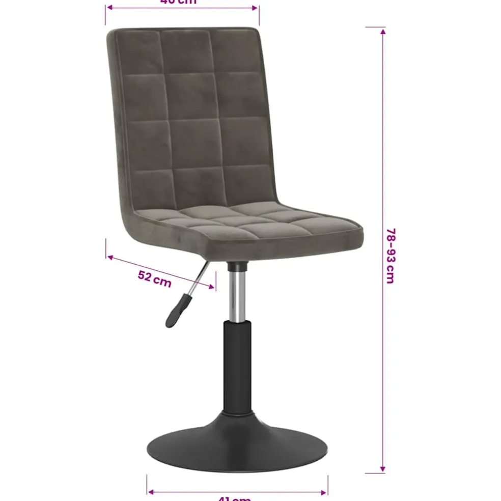 vidaXL Eetkamerstoelen draaibaar 2 st fluweel donkergrijs