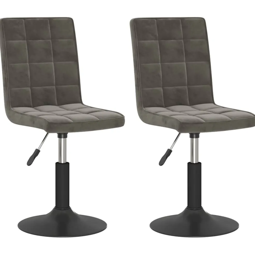 vidaXL Eetkamerstoelen draaibaar 2 st fluweel donkergrijs
