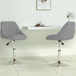 vidaXL Eetkamerstoelen draaibaar 2 st fluweel lichtgrijs