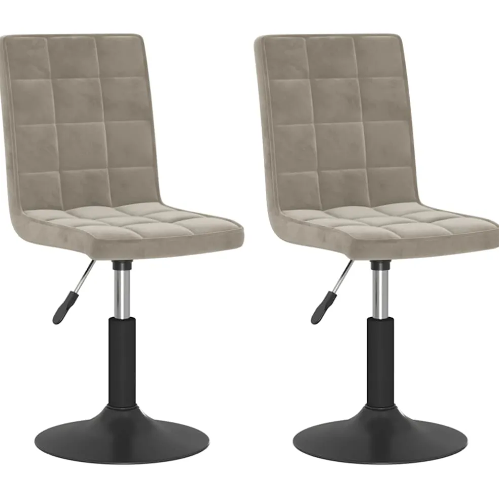 vidaXL Eetkamerstoelen draaibaar 2 st fluweel lichtgrijs