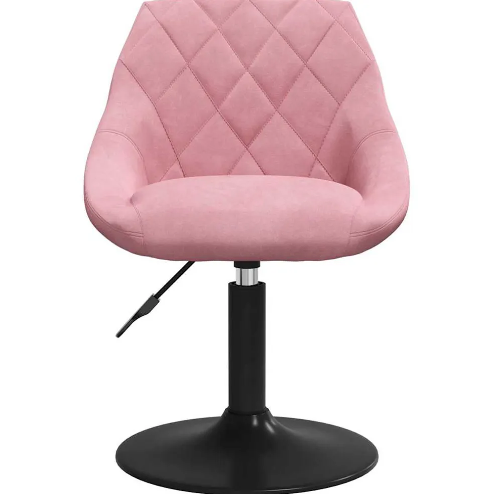 vidaXL Eetkamerstoelen draaibaar 2 st fluweel roze