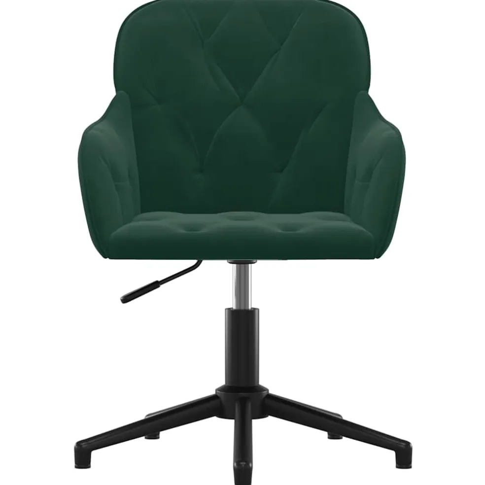 vidaXL Eetkamerstoelen draaibaar 2 st fluweel donkergroen