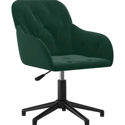 vidaXL Eetkamerstoelen draaibaar 2 st fluweel donkergroen